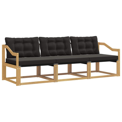Udendørs sofagruppe med pude 3 pcs Hvid og sort