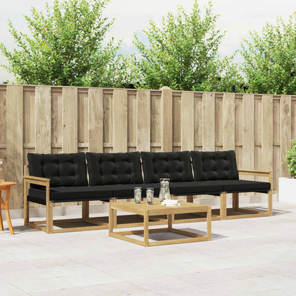 Udendørs sofagruppe 5 pcs Hvid og sort 79 x 79 x 37 cm