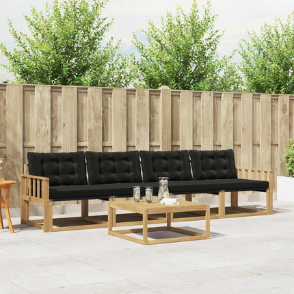 Udendørs sofagruppe 5 pcs Hvid og sort 79 x 79 x 37 cm