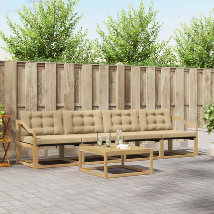 Udendørs sofagruppe 5 pcs Hvid og Beige 79 x 79 x 37 cm