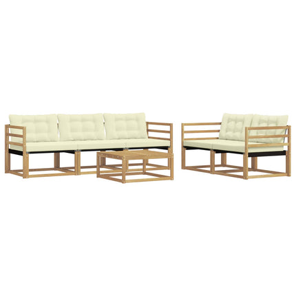 Udendørs sofagruppe 6 stk. Hvid og cremefarvet