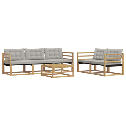 Udendørs sofagruppe 6 pcs Hvid og lysegrå 79 x 79 x 37 cm