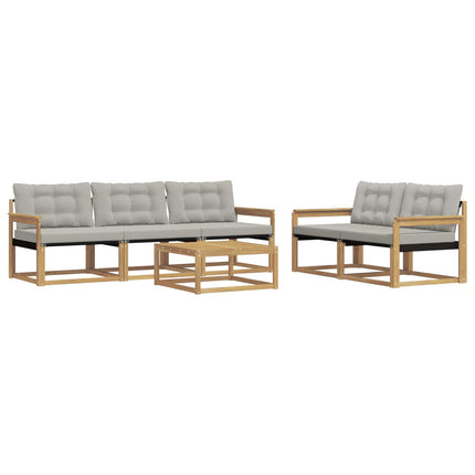 Udendørs sofagruppe 6 pcs Hvid og lysegrå 79 x 79 x 37 cm