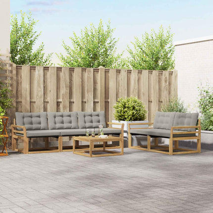 Udendørs sofagruppe 6 pcs Hvid og lysegrå 79 x 79 x 37 cm