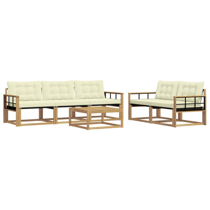 Udendørs sofagruppe 6 pcs Hvid og cremefarvet 79 x 79 x 37 cm