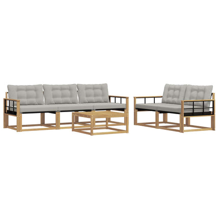 Udendørs sofagruppe 6 pcs Hvid og lysegrå 79 x 79 x 37 cm