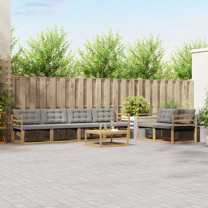 Udendørs sofagruppe 7 pcs Hvid og lysegrå 79 x 79 x 37 cm