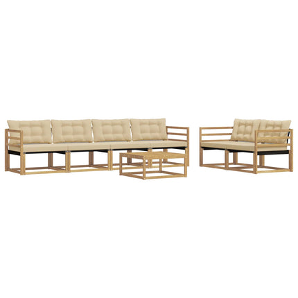 Udendørs sofagruppe 7 stk. Hvid og Beige