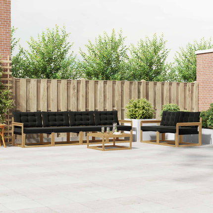 Udendørs sofagruppe 7 pcs Hvid og sort 79 x 79 x 37 cm