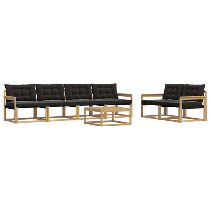 Udendørs sofagruppe 7 pcs Hvid og sort 79 x 79 x 37 cm