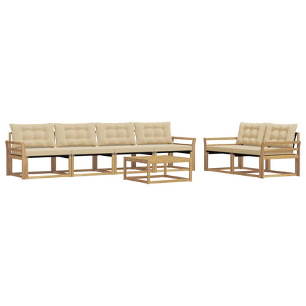 Udendørs sofagruppe 7 stk. Hvid og Beige