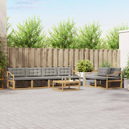 Udendørs sofagruppe 7 pcs Hvid og lysegrå 79 x 79 x 37 cm