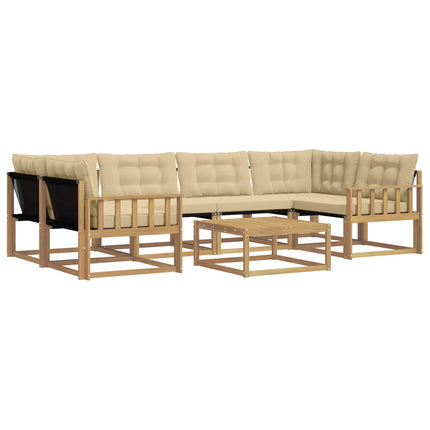 Udendørs sofagruppe 7 stk. Hvid og Beige