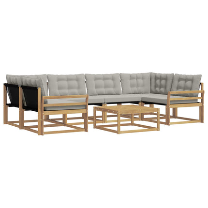 Udendørs sofagruppe 7 pcs Hvid og lysegrå 79 x 79 x 37 cm
