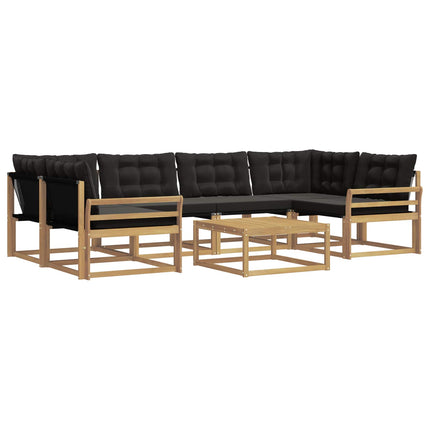 Udendørs sofagruppe 7 pcs Hvid og sort 79 x 79 x 37 cm