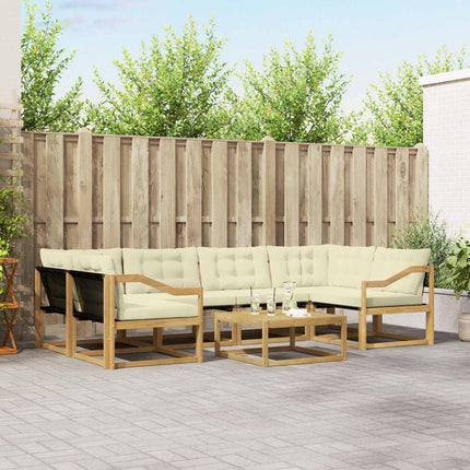 Udendørs sofagruppe 7 pcs Hvid og cremefarvet 79 x 79 x 37 cm