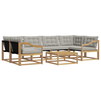 Udendørs sofagruppe 7 pcs Hvid og lysegrå 79 x 79 x 37 cm