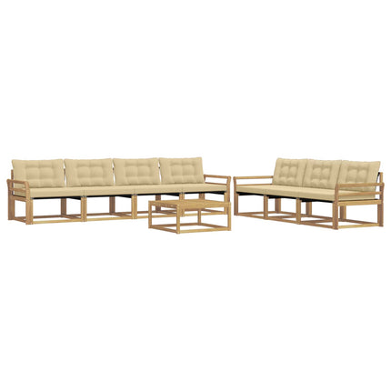 Udendørs sofagruppe 8 pcs Hvid og Beige