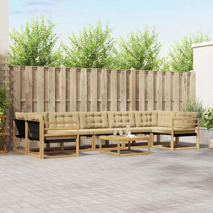 Udendørs sofagruppe 8 pcs Hvid og Beige 79 x 79 x 37 cm