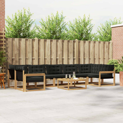 Udendørs sofagruppe 8 pcs Hvid og sort 79 x 79 x 37 cm