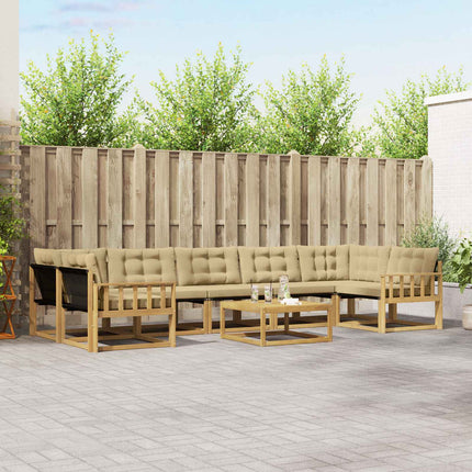 Udendørs sofagruppe 8 pcs Hvid og Beige 79 x 79 x 37 cm