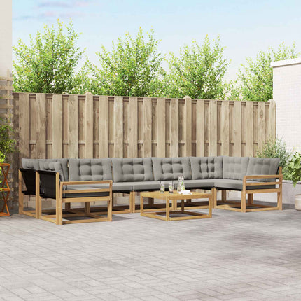 Udendørs sofagruppe 8 pcs Hvid og lysegrå 79 x 79 x 37 cm