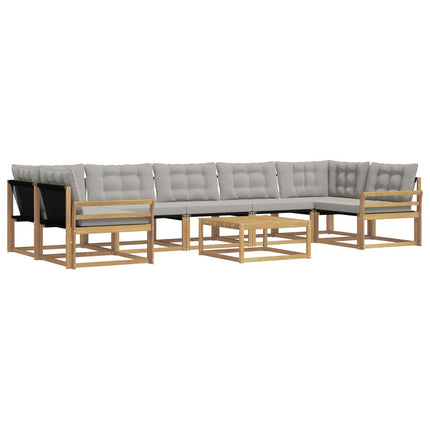 Udendørs sofagruppe 8 pcs Hvid og lysegrå 79 x 79 x 37 cm