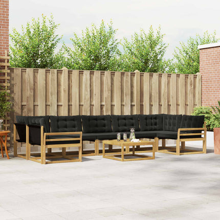 Udendørs sofagruppe 8 pcs Hvid og sort 79 x 79 x 37 cm