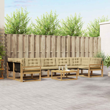 Udendørs sofagruppe 8 pcs Hvid og Beige 79 x 79 x 37 cm