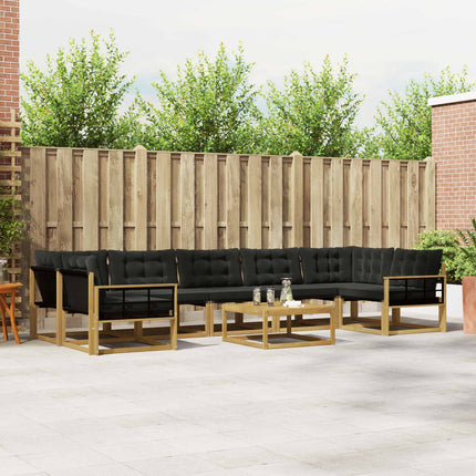 Udendørs sofagruppe 8 pcs Hvid og sort 79 x 79 x 37 cm