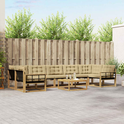 Udendørs sofagruppe 8 pcs Hvid og Beige 79 x 79 x 37 cm