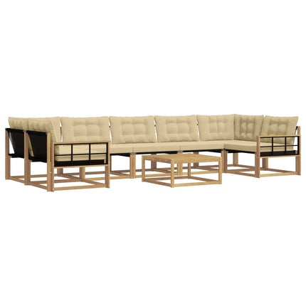 Udendørs sofagruppe 8 pcs Hvid og Beige 79 x 79 x 37 cm