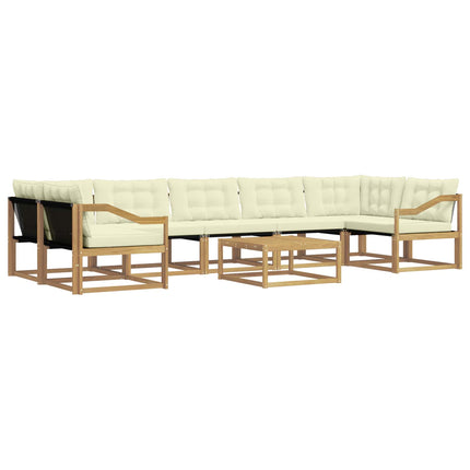Udendørs sofagruppe 8 pcs Hvid og cremefarvet 79 x 79 x 37 cm