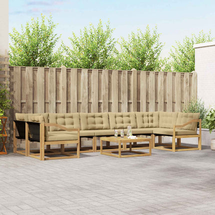 Udendørs sofagruppe 8 pcs Hvid og Beige 79 x 79 x 37 cm