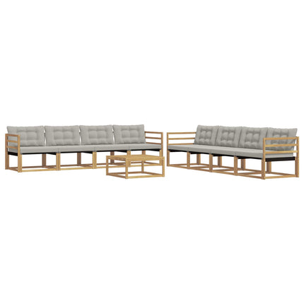 Udendørs sofagruppe 9 pcs Hvid og lysegrå 79 x 79 x 37 cm