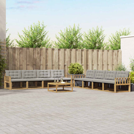 Udendørs sofagruppe 9 pcs Hvid og lysegrå 79 x 79 x 37 cm
