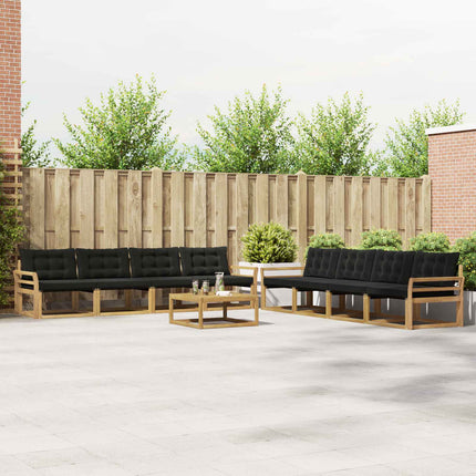 Udendørs sofagruppe 9 pcs Hvid og sort 79 x 79 x 37 cm