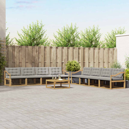 Udendørs sofagruppe 9 pcs Hvid og lysegrå 79 x 79 x 37 cm