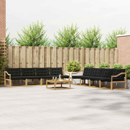 Udendørs sofagruppe 9 pcs Hvid og sort 79 x 79 x 37 cm