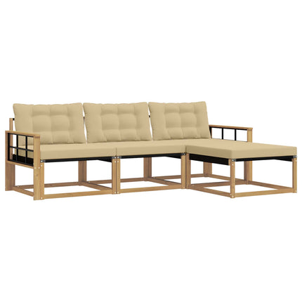 Udendørs sofagruppe 4 stk. Hvid og Beige