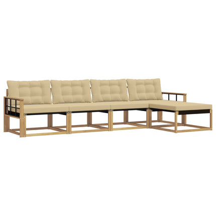 Udendørs sofagruppe 5 stk. Hvid og Beige