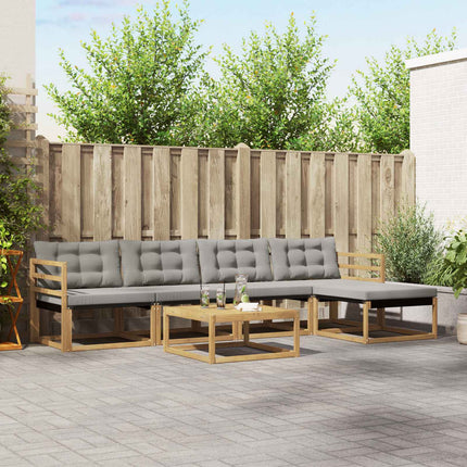 Udendørs sofagruppe 6 pcs Hvid og lysegrå 79 x 79 x 37 cm