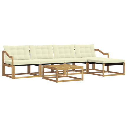 Udendørs sofagruppe 6 pcs Hvid og cremefarvet 79 x 79 x 37 cm