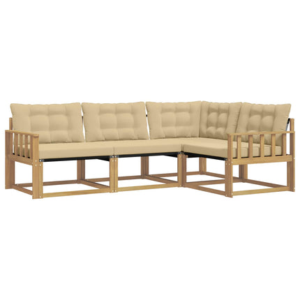 Udendørs sofagruppe med pude 4 pcs Hvid og Beige
