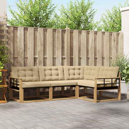 Udendørs sofagruppe med pude 4 pcs Hvid og Beige