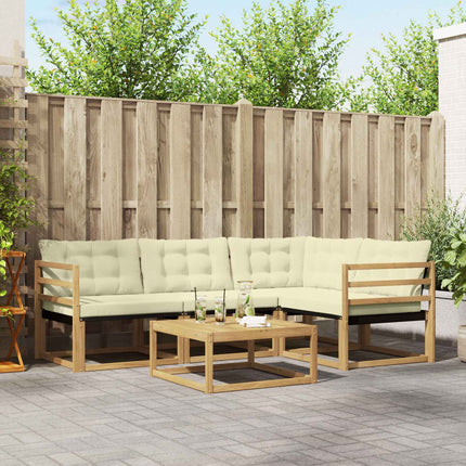 Udendørs sofagruppe 5 pcs Hvid og cremefarvet 79 x 79 x 37 cm