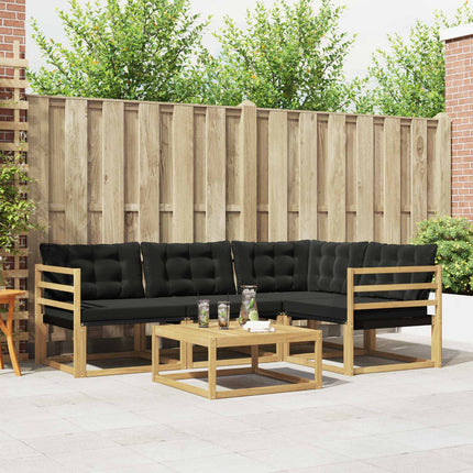 Udendørs sofagruppe 5 pcs Hvid og sort 79 x 79 x 37 cm
