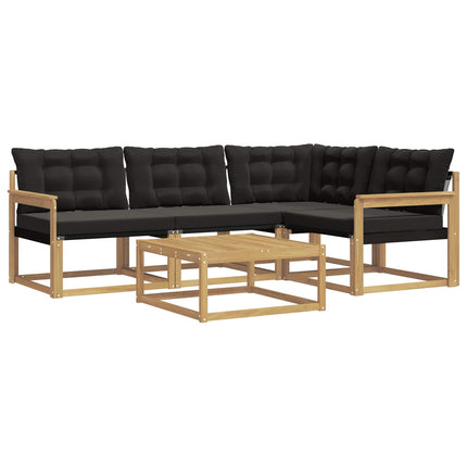 Udendørs sofagruppe 5 pcs Hvid og sort 79 x 79 x 37 cm