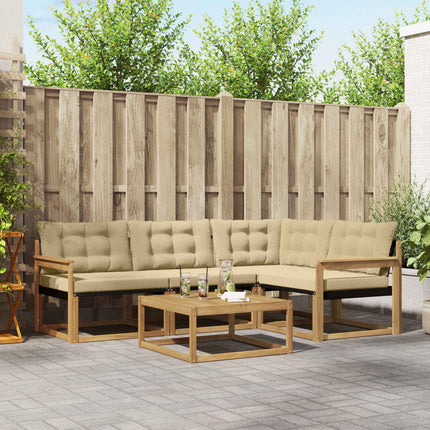 Udendørs sofagruppe 5 pcs Hvid og Beige 79 x 79 x 37 cm