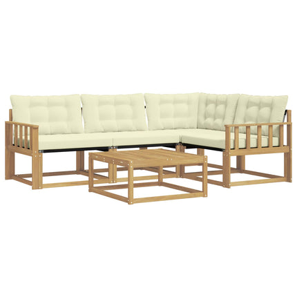 Udendørs sofagruppe 5 pcs Hvid og cremefarvet 79 x 79 x 37 cm